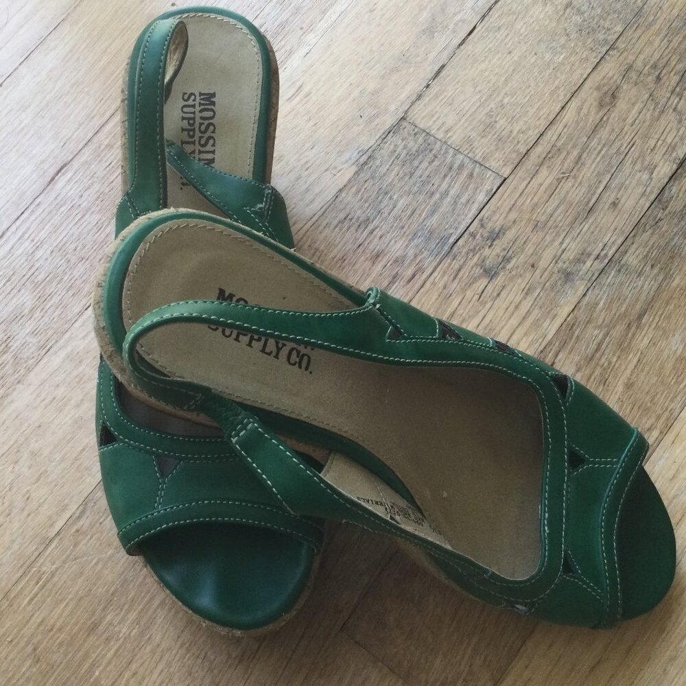 Mossimo Green Upper Tie tan Wedge Shoe